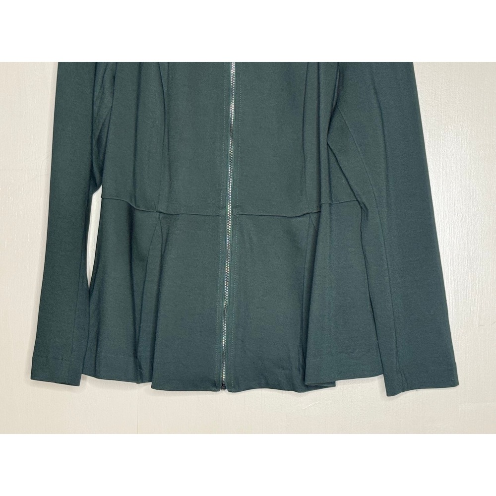 Lane Bryant Dark Green Peplum Zip Front Jacket Plus Size 18 - Picture 4 of 9